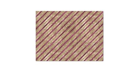 Burgundy Gold Glitter Stripes Tissue Paper Zazzle