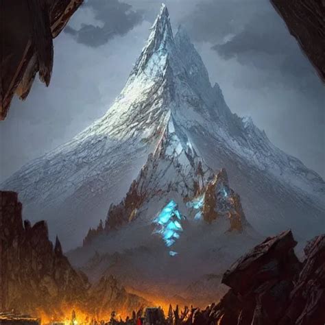 Erebor The Lonely Mountain From The Hobbit By Marc Stable Diffusion