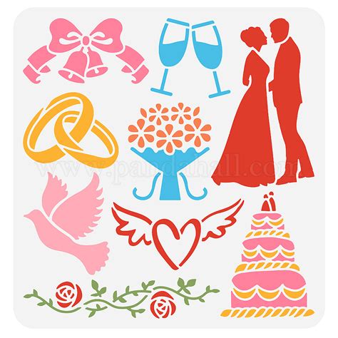 Wholesale FINGERINSPIRE Wedding Stencil 11 8x11 8inch Reusable Bride