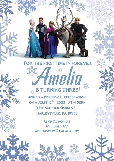 Frozen Invitation Templates Editable With Ms Word