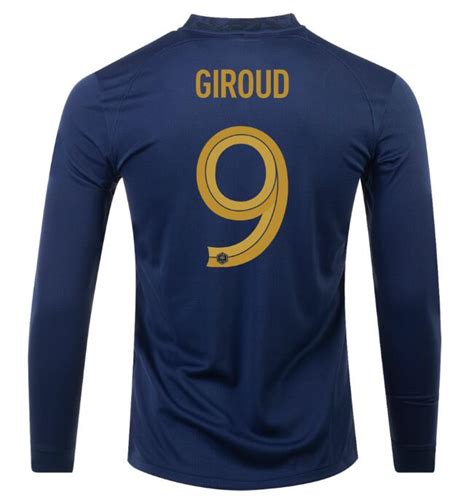 Olivier Giroud France World Cup Home Long Sleeve Soccer Jersey