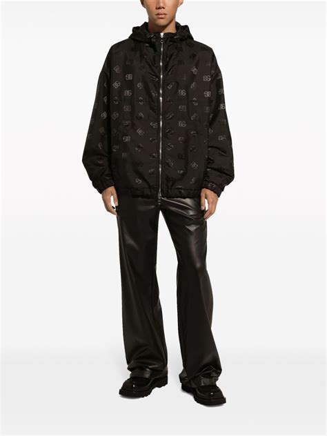 Dolce And Gabbana Dandg Monogram Hooded Jacket Black Farfetch