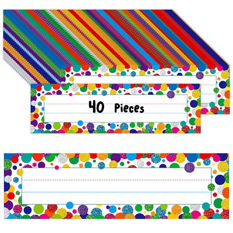 Amazon Pcs Desk Nameplates Confetti Desk Name Tags With Double