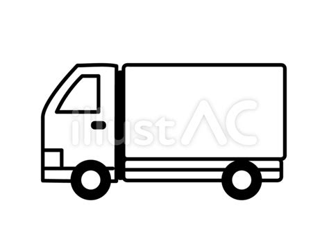 白黒 トラック モノクロイラスト No 22591344／無料イラストフリー素材なら「イラストac」