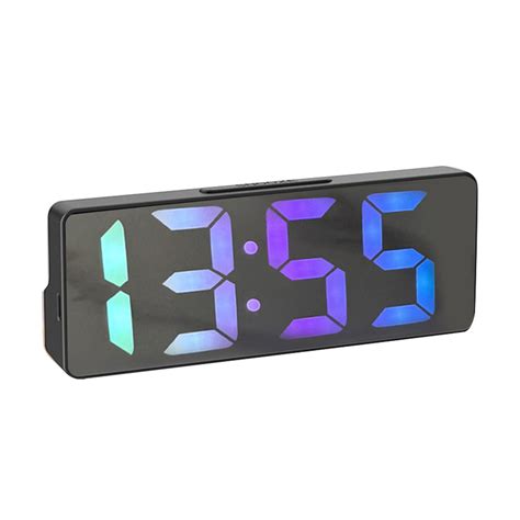 GuLuBin Digital Clock with Seconds for Workout Simple LED Electronic Alarm Clock USB Battery ...