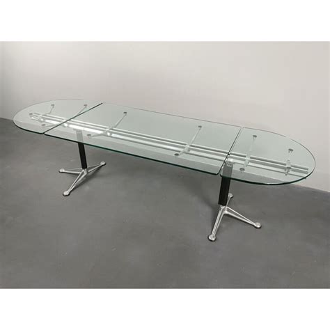 Mid Century Aluminium Glass Desk By Bruce Burdick For Hermann Miller Usa 1980s