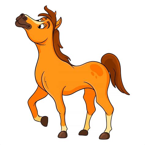 Caballo Divertido Personaje Animal En Estilo De Dibujos Animados