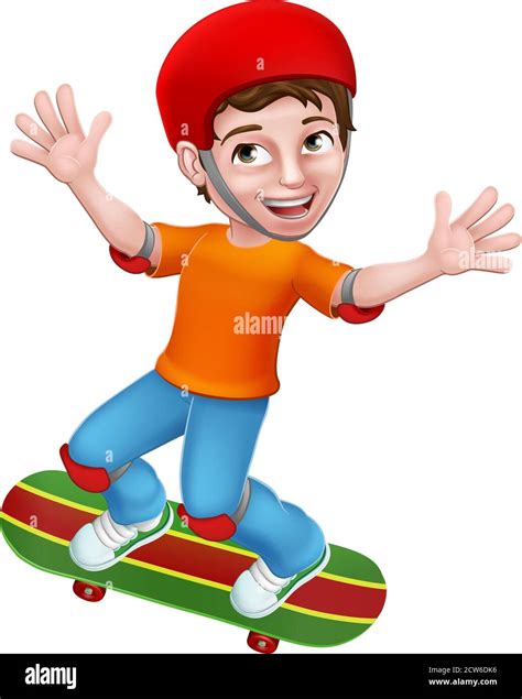 Little Boy Riding Skateboard Stock Vector Images Alamy