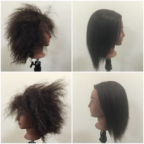 Before and after relaxer on textured hair | Permed hairstyles, Textured ...