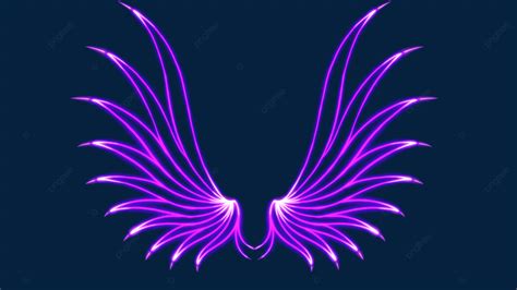 Wing Light Effect PNG Transparent Wings Neon Light Effect Purple Wing