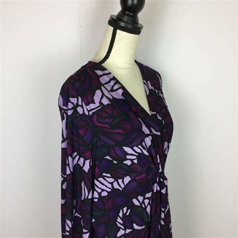 Simonton Says Tunic Top Blouse Xl Womans Purple Floral Knit V Neck Long