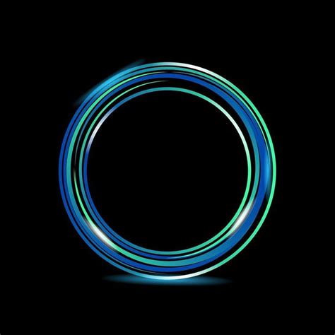 Abstract glowing circle light ring design on black background | Vector ...