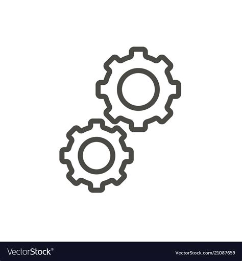 Gear Icon Outline Progress Line Symbol Royalty Free Vector