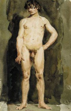 Male Nude Painting Albert Anker Oil Paintings