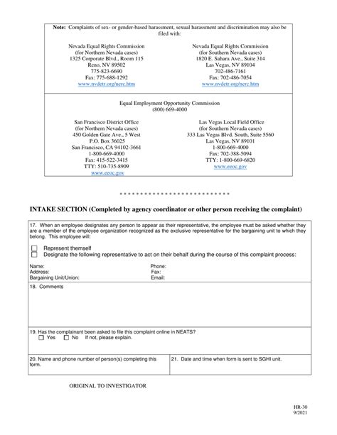 Form Hr 30 Download Printable Pdf Or Fill Online Sex Or Gender Based Harassment Sexual