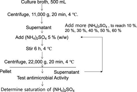 (NH4)2SO4 precipitation by increasing the percentage of (NH4)2SO4 from ...