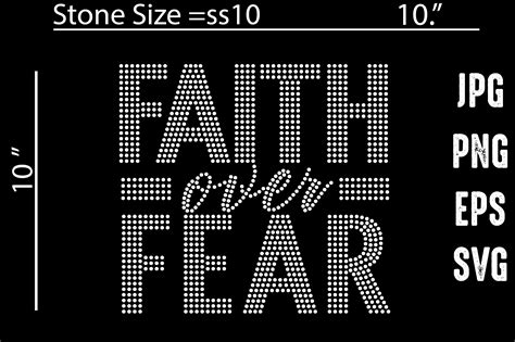 Faith Over Fear Rhinestone Template Graphic By MRUMU Creative Fabrica