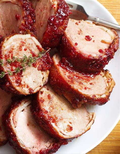 Roasted Bacon Pork Tenderloin Recipe With Mustard Cranberry Glaze — Eatwell101