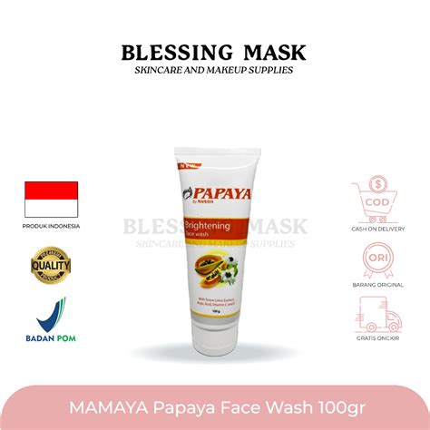 Jual Mamaya Papaya Brightening Face Wash Anti Acne Facial Wash G