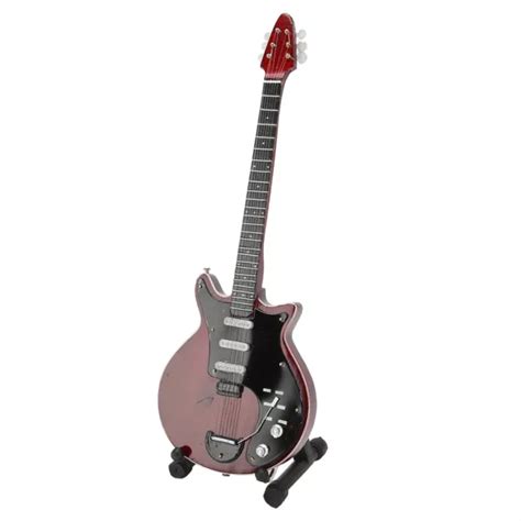 Reddish Brown Miniature Electric Guitar Replica With Stand And Case