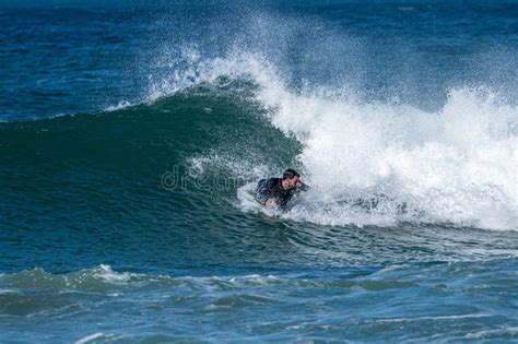 Bodyboarder Surfing Ocean Wave Stock Photo Image Of Boarder Athlete