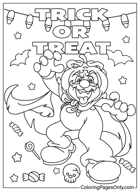 Coloriages Mario Halloween Coloringpagesonly