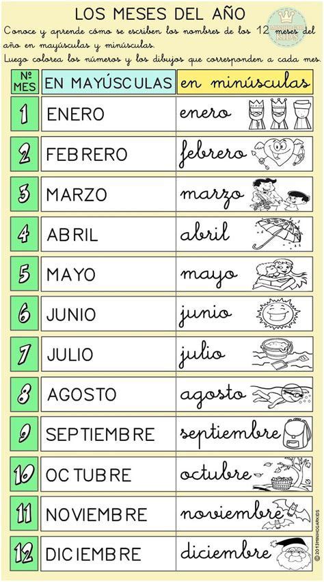 Learn Foreign Language Skills Los Meses Del Año Meses del año Clase