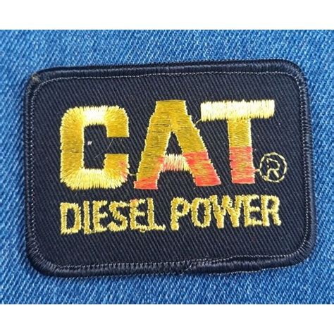 Nos 70s Original Vintage Cat Diesel Power 3 Patch Heavy Equipment Red