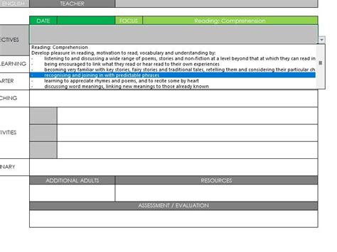 National Curriculum English Lesson Plan Template Year 5 Teaching