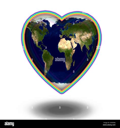 Planet Earth In Heart Shape Stock Photo Alamy