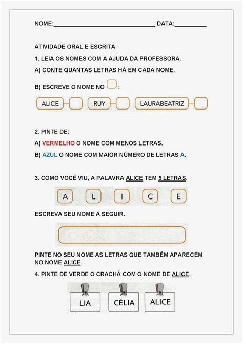 Atividades De Letramento Para Imprimir S Escola