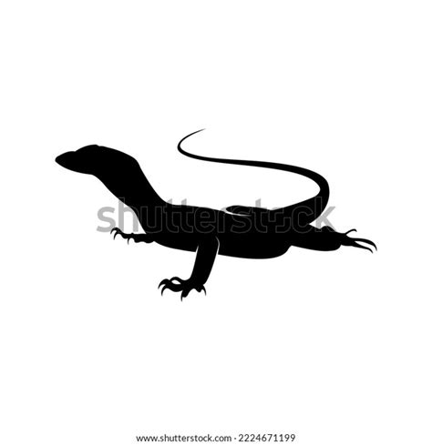 Monitor Lizard Silhouette Vector Logo Stock Vector Royalty Free