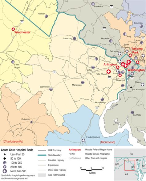 Map Hospital Service Areas Assigned To The Arlington Va Hospital