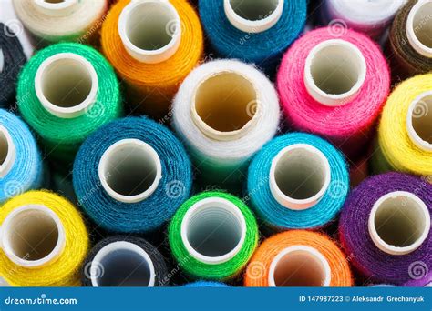 Colorful Spools Of Sewing Thread Colored Thread For Sewing Stock Image