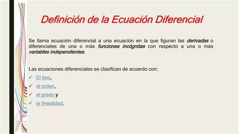 Ecuaciones Diferenciales De Primer Orden Ppt