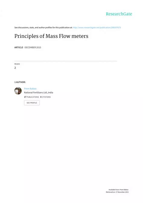 PDF Principles Of Mass Flow Meters DOKUMEN TIPS