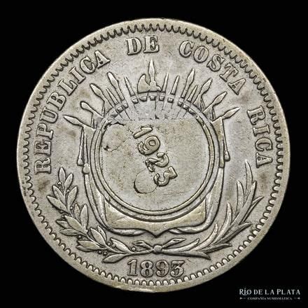 50 Céntimos Counterstamped Coinage Type VIII Costa Rica Numista