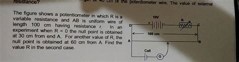 The Figure Shows A Potentiometer In Which R Is A Variable Resistance And