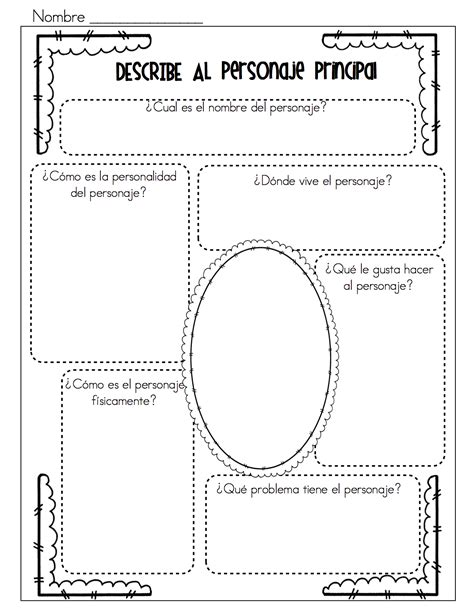 Hablemos Del Personaje Organizador Gráfico Con Ejemplo Y Plantilla Orientacion An Gráficos