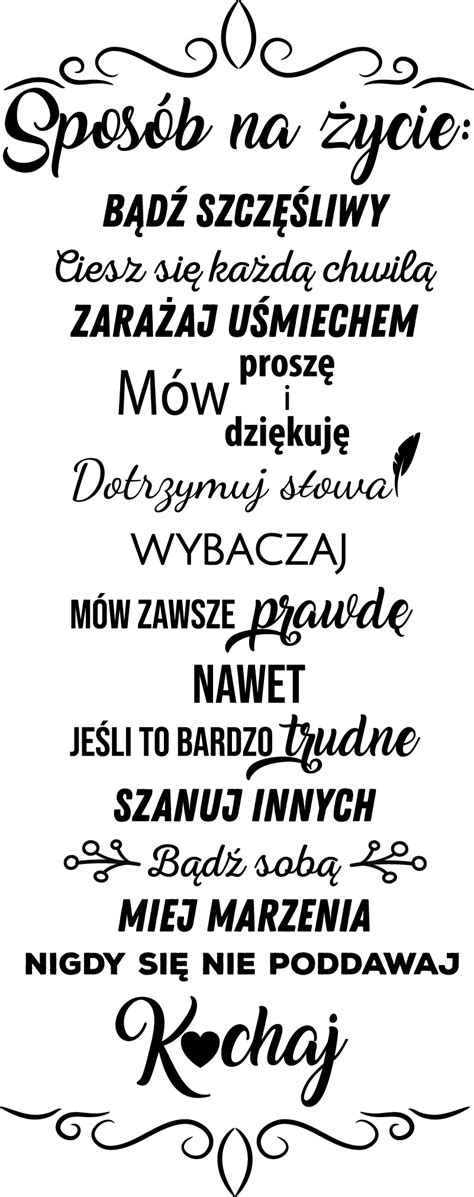 Naklejka Na ścianę Napisy Sposób Na życie Tenstickers