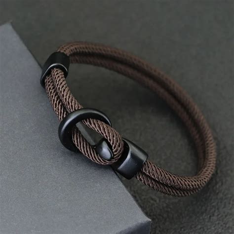 Moda Halat Bilezik Erkekler Ift Katmanl A K Kamp Braclet Homme