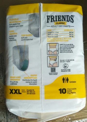 Pants Pull Ups Friends Classic Pant Adult Diapers Size XXL 10 Pcs At