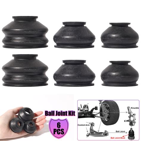 6 X Universal Ball Joint Rubber Dust Boot Cover Track Tie Rod End Set