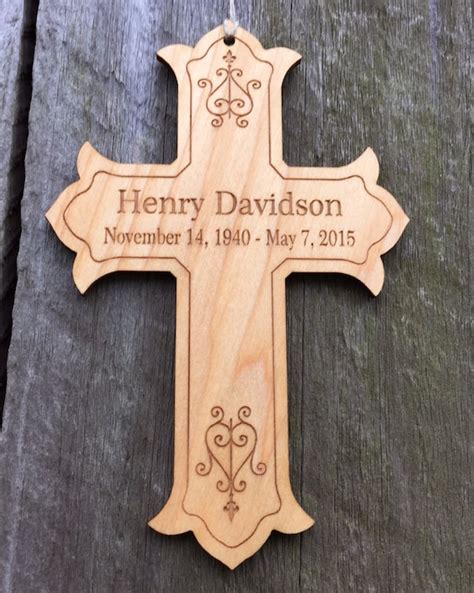 Memorial Cross Personalized Sympathy Condolence T Etsy