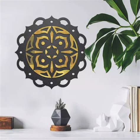 Quadro Decorativo Vazado Mandala Espelho X Cm Elo