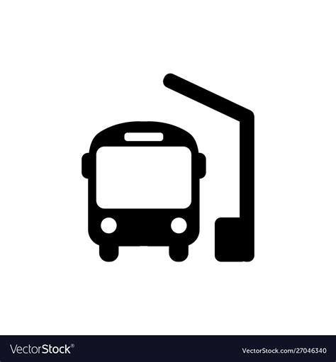 Bus Station Icon In Black Bus Symbol Royalty Free Vector