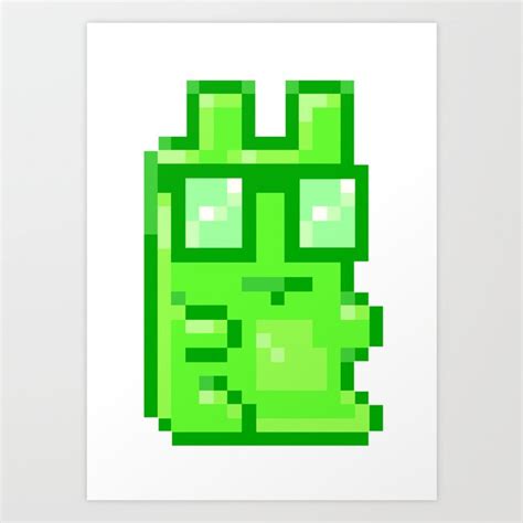 Giant Pixel Gummy Bear Art Print By Bear Picnic Society6