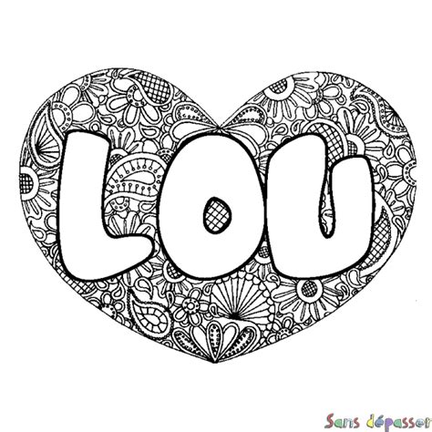 Coloriage Pr Nom Lou D Cor Mandala Coeur Sans D Passer