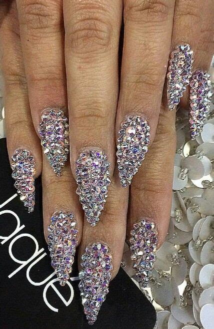 Rhinestone Glam Glitz Stiletto Nails Laquenailbar Nails Design With Rhinestones Bling Nails