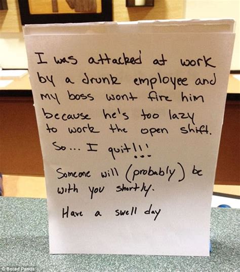 Online Gallery Captures Hilarious Resignation Letters Daily Mail Online